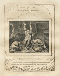 Le Livre de Job : Pl. 8, Que le Jour périsse où je suis né - William Blake