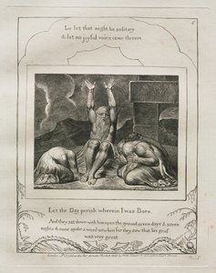 Le Livre de Job : Pl. 8, Que périsse le jour où je suis né, 1825 - William Blake