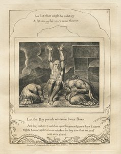 Le Livre de Job : Pl. 8, Que périsse le jour où je suis né, 1825 - William Blake