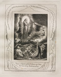 Le Livre de Job : Pl. 9, Puis un esprit passa devant mon visage / les poils de ma chair se hérissèrent - William Blake