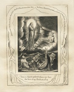 Le Livre de Job : Pl. 9, Alors un esprit passa devant mon visage, les poils de ma chair se dressèrent, 1825 - William Blake