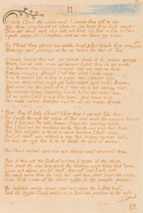 Le Livre de Thel, Planche 5, II. , O petit nuage... - William Blake
