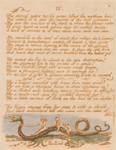 Le Livre de Thel, Planche 8, "IV. / Les portes éternelles..."