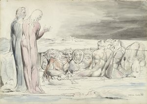 Le Cercle des Traîtres : Frères Alberti, illustration de la Divine Comédie de Dante Alighieri, 1824-27 - William Blake