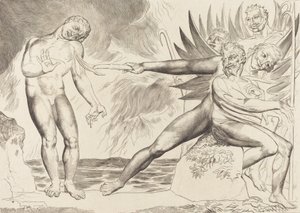 Le cercle des fonctionnaires corrompus, les diables tourmentant Ciampolo - William Blake