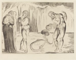 Le Cercle des Voleurs; Buoso Donati Attaqué par le Serpent - William Blake