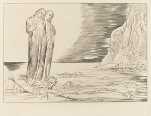 Le Cercle des Traîtres; le Pied de Dante Frappe Bocca degli Abbate - William Blake