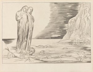 Le Cercle des Traîtres; le Pied de Dante Frappe Bocca degli Abbate - William Blake