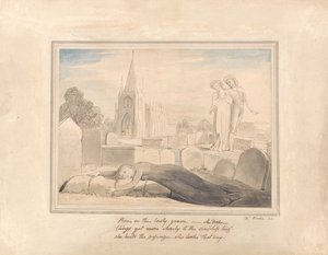 La veuve embrassant la tombe de son mari - William Blake