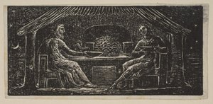 Thenot et Colinet prennent leur repas du soir, des Pastorales de Virgile de Thornton - William Blake