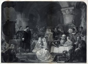 John Knox administrant la première communion protestante, pub. 1849 - William Bonner