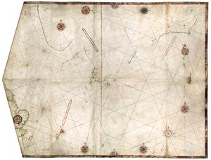 Carte portulan construite par William Borough montrant la zone maritime de la mer du Nord et de la Baltique, de la côte est de l