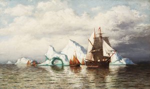 Parmi les icebergs, côte du Labrador - William Bradford