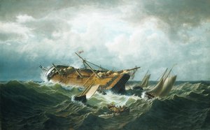 Naufrage au large de Nantucket après une tempête, vers 1860-61 - William Bradford