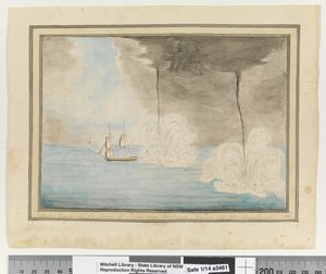 Opp. p. 290. `Trombes marines au large de la côte de Java près de Batavia. 24 septembre 1791. Waakzamheydt