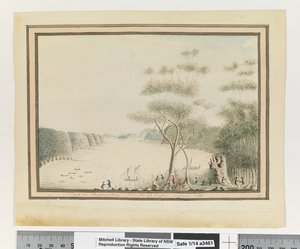 Opp. p. 90. `Vue dans Broken Bay, Nouvelle-Galles du Sud. Mars 1788