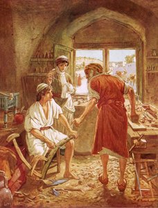 Christ travaillant avec Joseph comme charpentier - William Brassey Hole