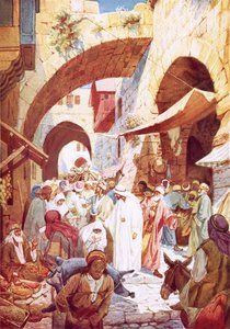 Jésus guérissant une femme dans la foule en route vers la maison de Jaïrus - William Brassey Hole