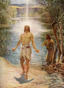 Jésus est baptisé par Saint Jean - Bible - William Brassey Hole