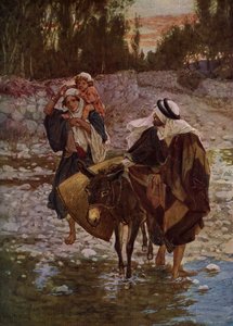 Marie, Joseph et Jésus voyagent en Égypte - Bible - William Brassey Hole