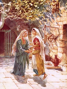 Marie va dans la montagne et rencontre Élisabeth - William Brassey Hole