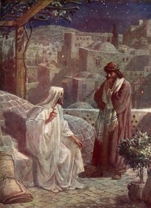 Nicodème rend visite à Jésus pour entendre ses enseignements