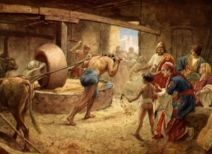 Samson broyant en prison à Gaza - Bible