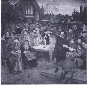 Signature du Covenant national dans le cimetière de Greyfriars 1638, de l