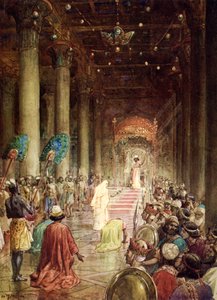 La reine de Saba visite le roi Salomon - Bible - William Brassey Hole