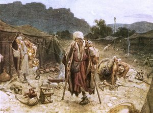 Les quatre lépreux pillant le camp des Syriens - William Brassey Hole
