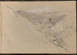 Paysage avec collines et forêt - William Brockedon