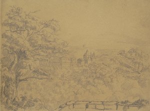 Recto : Paysage rural avec monastère