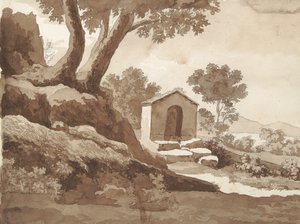Verso : Bâtiment dans un cadre rural