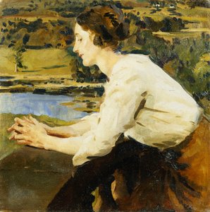 Jeune femme sur un balcon