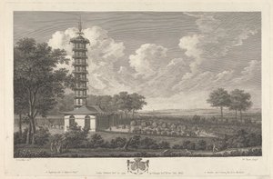 Pavillon chinois dans un paysage européen
