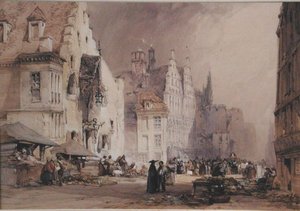 Un marché de rue à Gand - William Callow