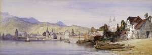 Lucerne depuis le lac, 1862 - William Callow