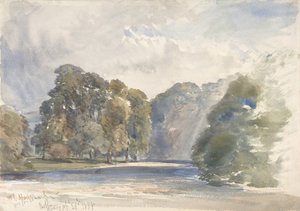 Sur la Wharfe, abbaye de Bolton - William Callow