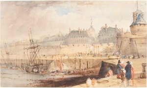 Le port de Saint-Malo à marée basse - William Callow
