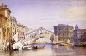 Le Rialto depuis le Grand Canal, 1852 - William Callow