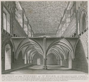 La crypte du couvent de Sainte-Hélène dans Bishopsgate Street, Londres - William Capon