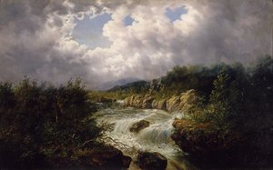 Les chutes de Tamahaka, comté de Cherokee, Caroline du Nord, vers 1860-70 - William Charles Anthony Frerichs