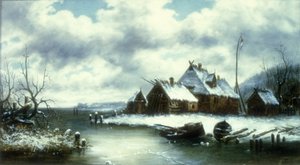 Scène de neige en hiver
