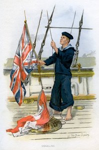 Marin de la Royal Navy signalant, vers 1890-1893 - William Christian Symons