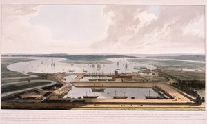 Docks des Indes orientales, Poplar, Londres, 1808 - William Daniell