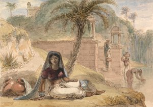 Fille indienne assise près d