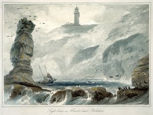 Phare sur Flamborough Head, Yorkshire - William Daniell