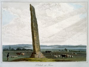 Obélisque à Forres, Moray, Écosse, 1821 - William Daniell