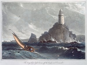 Le Phare des Longships au large de Lands End, Cornouailles, 1814 - William Daniell