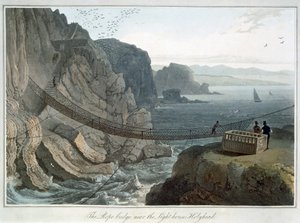 Le Pont de Corde près du Phare, Holyhead, Anglesey, Pays de Galles, 1829 - William Daniell